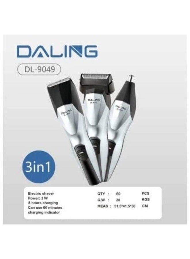 Daling 3-In-1 Rechargable Clipper And Trimmer Black/Silver - Image 2