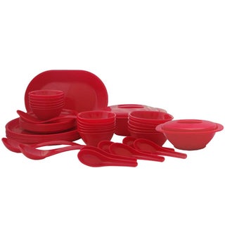 Incrizma Plastic Square/Round Plate and Bowl Set, 44-Pieces, Red - pzsku/Z5EABC0105984BE75BA21Z/45/1743503968/3a0c50d2-8f76-4f38-af28-2291314a8b31