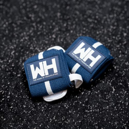 Weightlifting House Wrist Wraps, Straps for Weightlifting Men and Women - Professional 18" Gym Wrist Support with Thumb Loop Strength for Weight Lifting (Blue and White) - Image 2