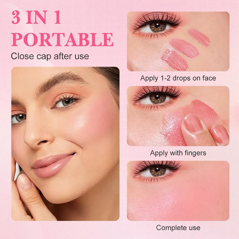 Aztk Liquid Blush, Jelly Color Liquids Blushes with Sponge Head, Matte Nude Makeup Blusher Cream, Lasting, Lightweight, All-day Moisturizing and Smooth, Self-Contained Brush, Portable Makeup (JC07) - Image 5