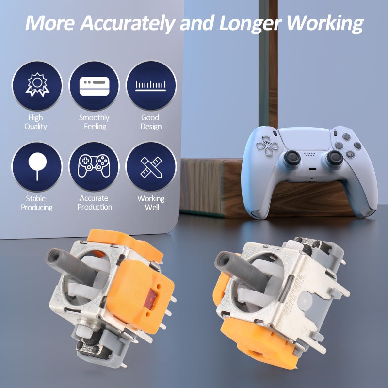YWLRONG Joysticks for PS5 Hall Effect Joystick Replacement for Sony PlayStation 5 PS5 3D Analog Sensor Module for PS5 Joystick Thumb Stick Controller Accessories Parts with Repair Tools(4Pack) - Image 4