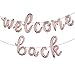 RUIANSI Welcome Back Letter Balloons multicolor 16 Inch Foil Mylar Balloon banner Back to Office and Home Back to School Party Decorations Retirement Celebrate Party Supplies L WELCOME BACK Rose Gold - Image 3