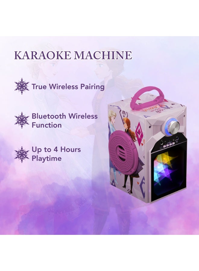 SMD Disney Frozen Classic LED Stars Karaoke Machine with Microphone | Kids karaoke machine with LED star lights, microphone, built-in music features, and fun singing experience for parties and playtime - Image 3