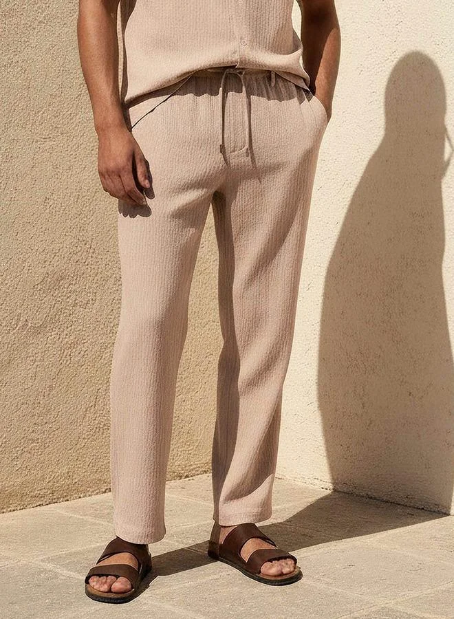 ايكونيك Iconic Men Regular Fit Crinkled Casual Pants