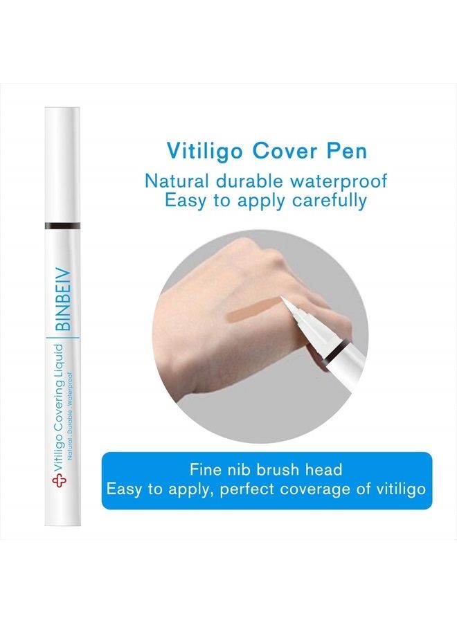 BINBEIV Vitiligo Cosmetic Camouflage Liqui, Cover appearance of Skin Depigmentation, Natural-Durable-Waterproof, Makeup Cover Waterproof, Used on face, hands and body - Image 5