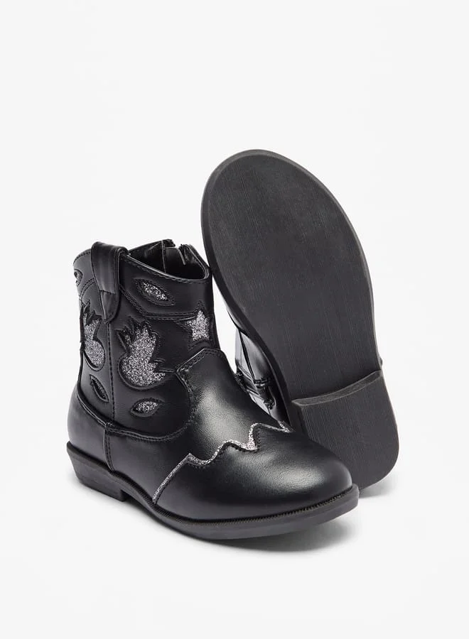 Flora Bella By Shoexpress Girls Embellished High Cut Boots with Zip Closure