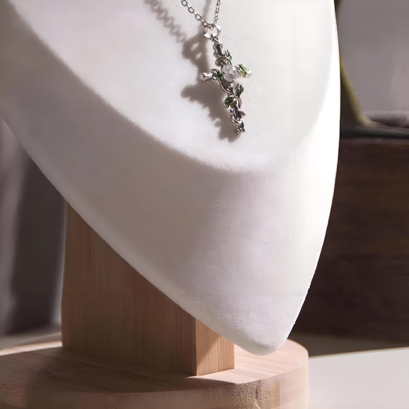 Necklace Bust Stand - Premium Velvet-Covered 3D Mannequin for Organized Jewelry Display, Ideal for Chains and Pendant Storage (White, M) - Image 4