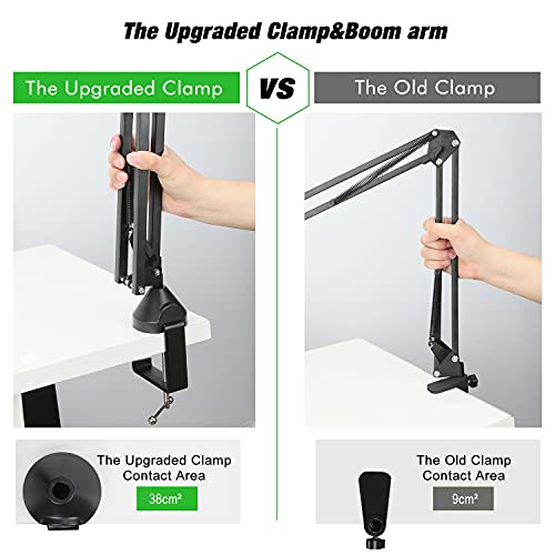 WIBOND For Razer Seiren X Boom Arm with Pop Filter, Reduce Wind Noises Mic Cover and Cable Ties - Professional Mic Stand, 3/8" to 5/8" Adapter Compatible with Other Microphone - Image 3
