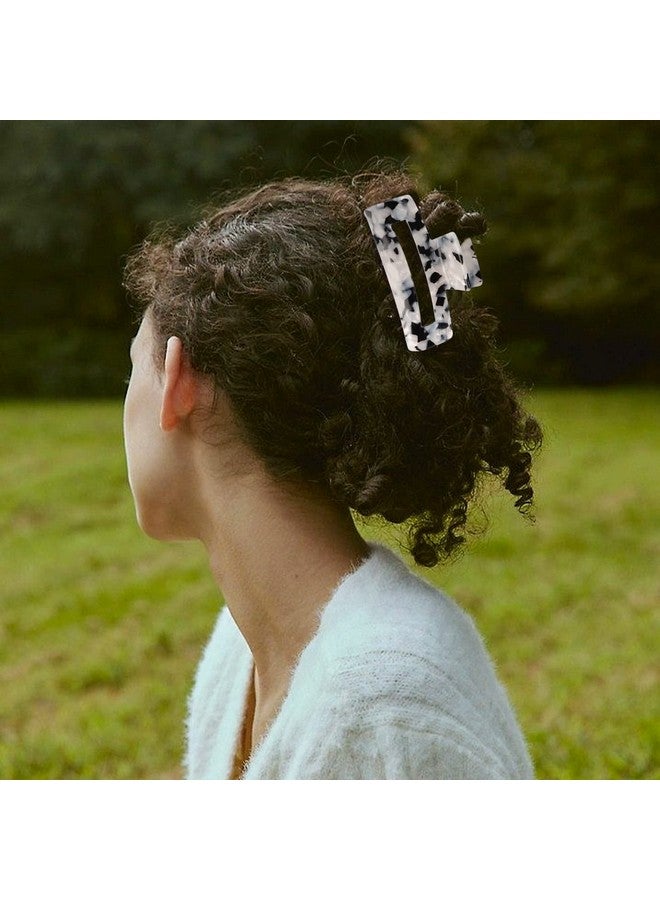 Magicsky 4PCS Hair Claw Clips, Acrylic Hair Banana Barrettes, Celluloid French Butterfly Jaw Clips,Tortoise Shell Grip Pin Teeth Clamp -Leopard print Stylish Hair Accessories for Women Girls,Long Size - Image 2