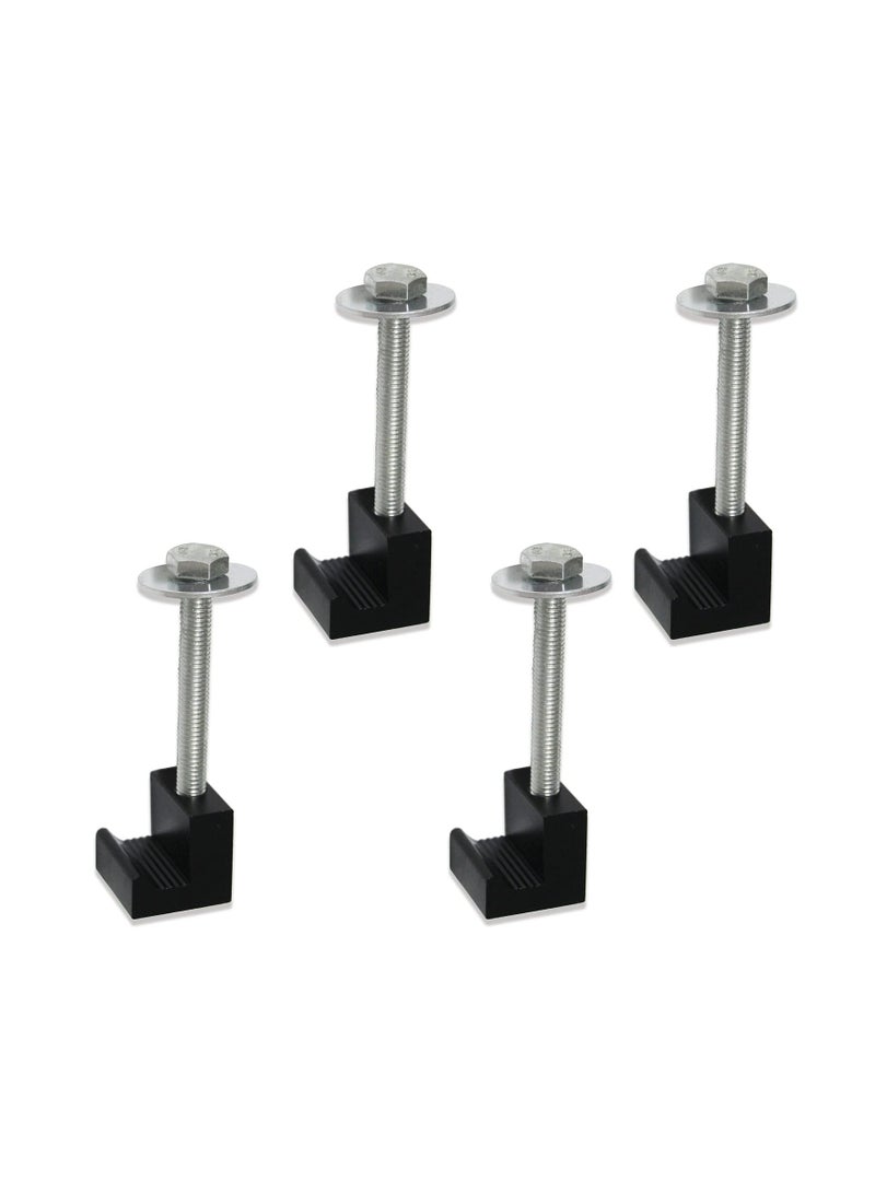 Generic Aluminum Mounting Clamps for Pickup Truck Tool Box Mount Tie Downs Easy Mount J Hook Crossover Tool box Pickup Mounting Kit (4pcs) - Image 1