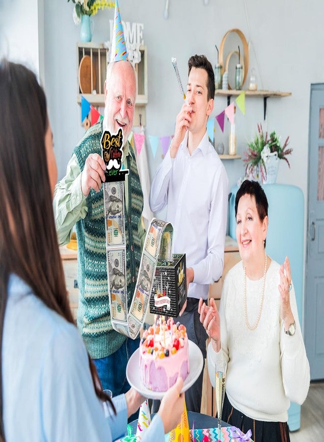 Linelglobal Father's Day Gift Box for Cash Gift, Pull Put Money Box, Surprise Cash Holder for Dad - Black - Image 5
