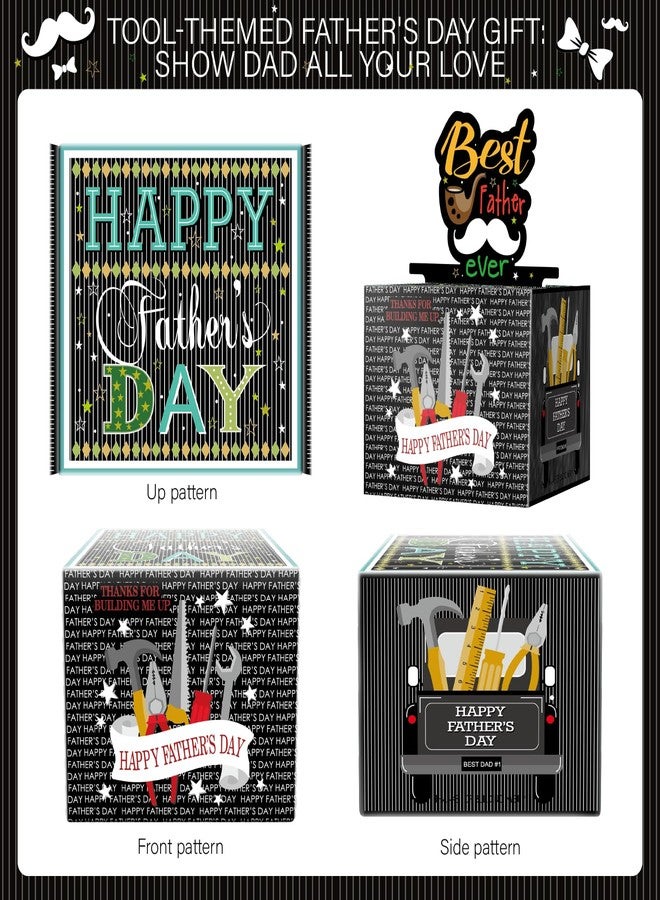 Linelglobal Father's Day Gift Box for Cash Gift, Pull Put Money Box, Surprise Cash Holder for Dad - Black - Image 3