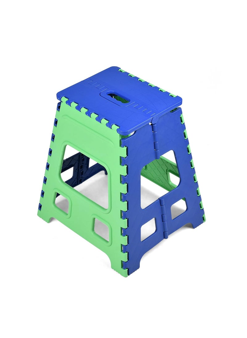 Kuber Industries Kuber Industries Stool Collapsible Camping Chair Foldable Stool Stool for OutdoorFishingHikingGardeningTravel Portable Stool Multipurpose Sitting Stool Large Green Blue  - Image 3
