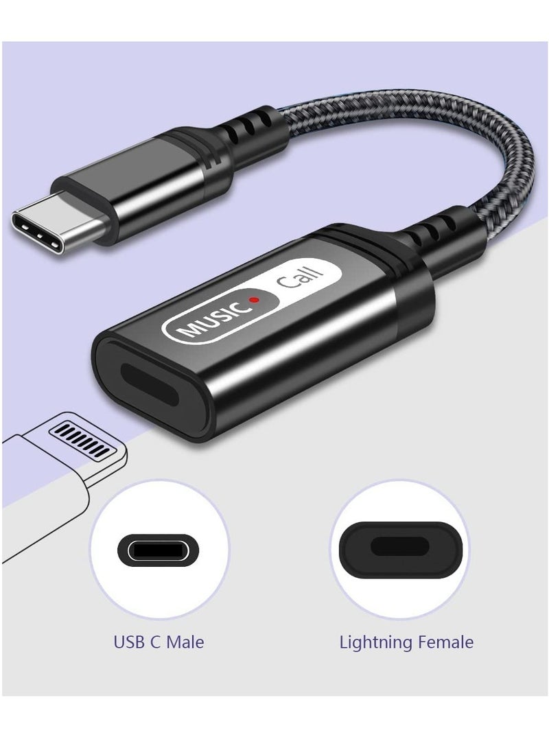 SYOSI USB C to Lightning Audio Adapter, USB Type C Male to Lightning Female Headphone Converter for Apple iPad Air 4 Mini 6 MacBook to Earphones Connector for Call Music Video Not Support Charging - Image 2