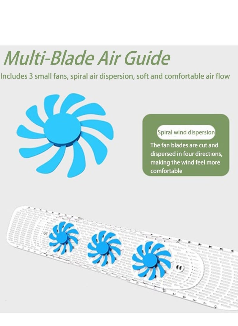 Arabest Air Conditioning Deflector, Adjustable Angle Wind Deflector, Anti-Chill Wind Blowing Directly, With Small Fan Free Installation, Suitable for Children / Elderly / Pregnant Women (Blue Wind Blades)  - Image 4