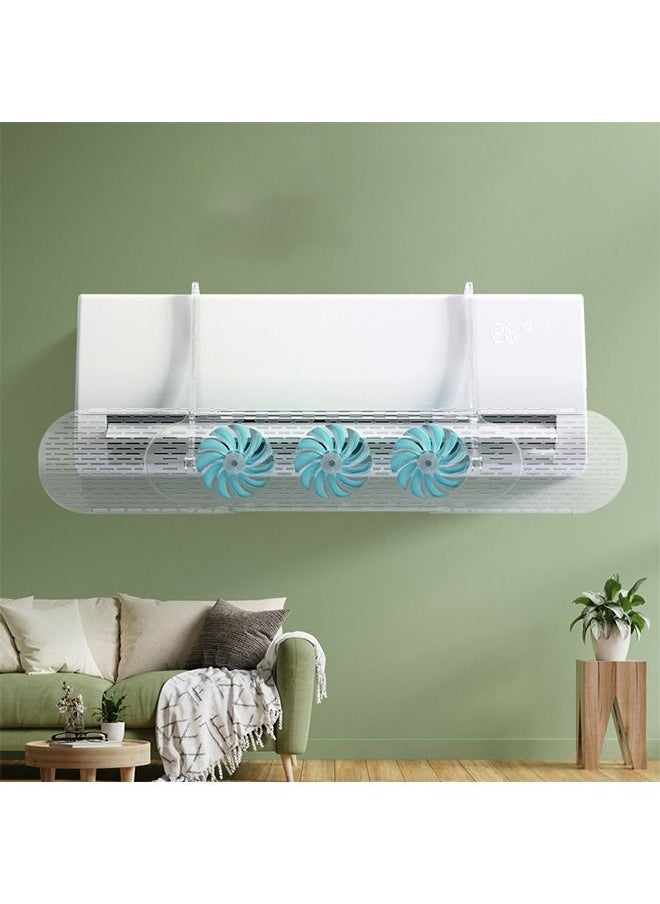 Arabest Air Conditioning Deflector, Adjustable Angle Wind Deflector, Anti-Chill Wind Blowing Directly, With Small Fan Free Installation, Suitable for Children / Elderly / Pregnant Women (Blue Wind Blades)  - Image 1
