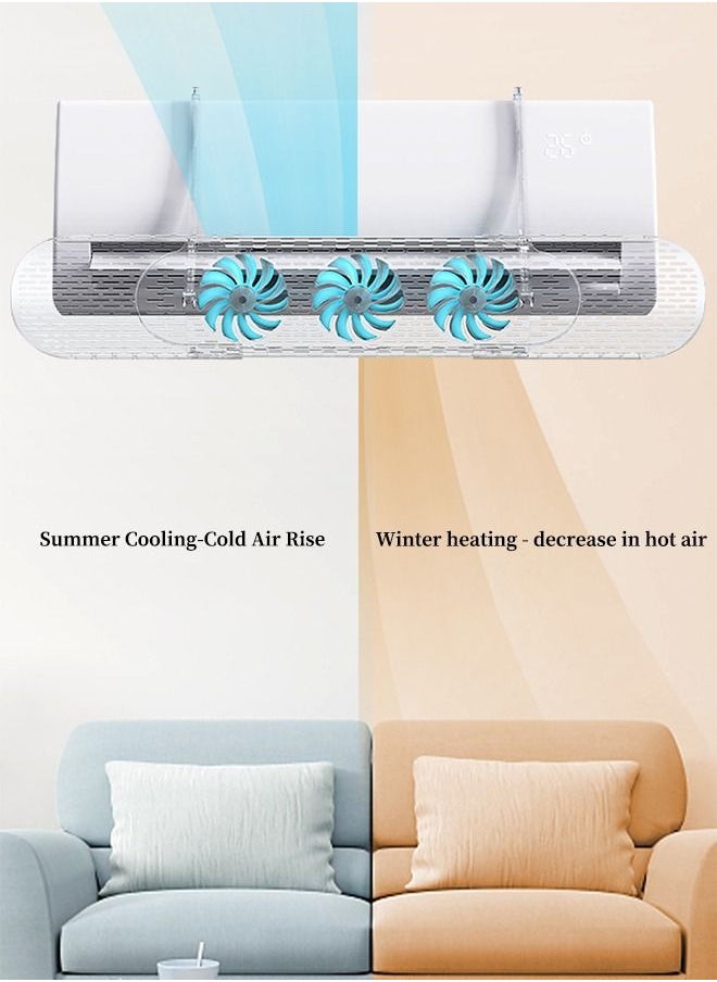Arabest Air Conditioning Deflector, Adjustable Angle Wind Deflector, Anti-Chill Wind Blowing Directly, With Small Fan Free Installation, Suitable for Children / Elderly / Pregnant Women (Blue Wind Blades)  - Image 5
