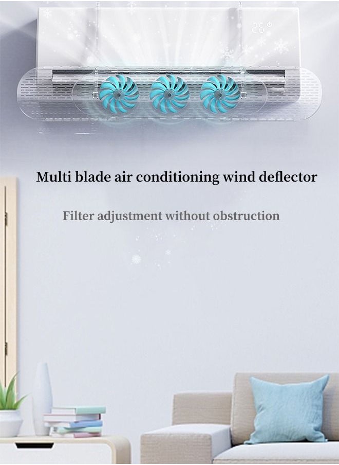 Arabest Air Conditioning Deflector, Adjustable Angle Wind Deflector, Anti-Chill Wind Blowing Directly, With Small Fan Free Installation, Suitable for Children / Elderly / Pregnant Women (Blue Wind Blades)  - Image 2