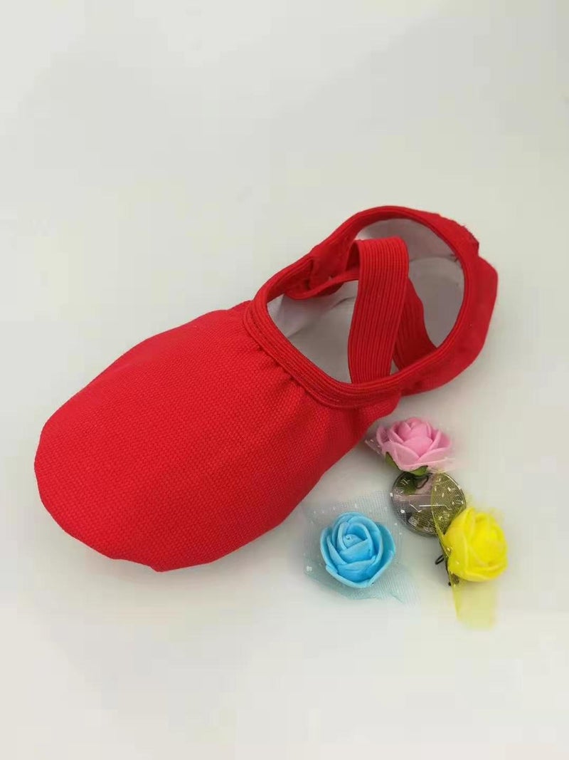 Generic Adult Children Cat Claw Practice Competition Regulations Dance Shoes Practice Shoes Test Competition Latin Ballet Yoga Shoes Big red elastic cloth head 