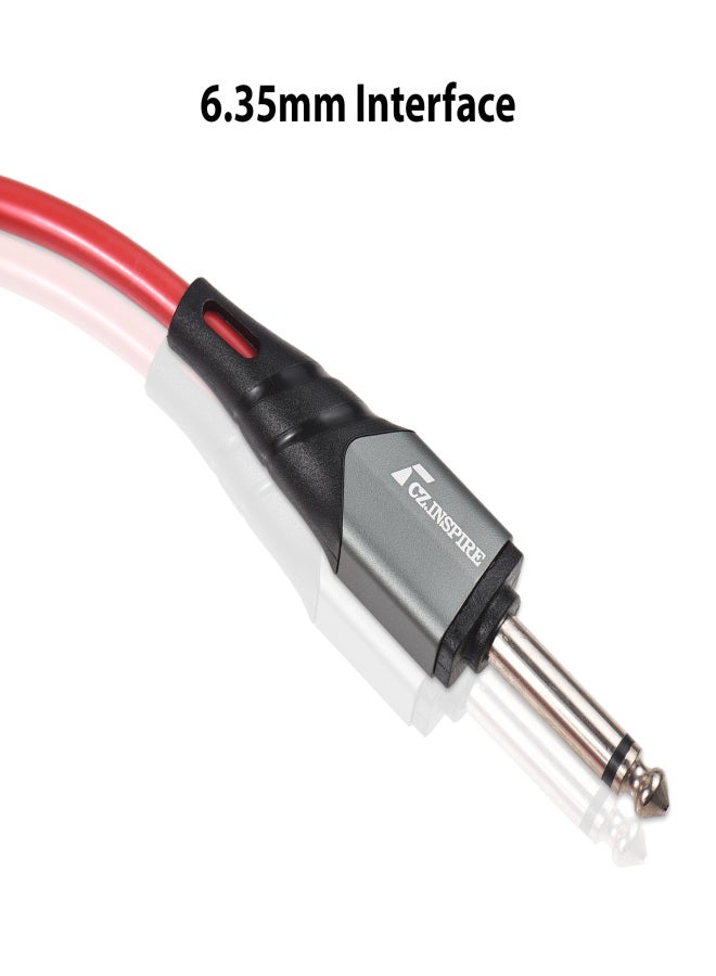 1/4 Inch Audio Instrument Cable 10ft Noise Reduction Dual Straight Interface 6.35mm Mono Waterproof Guitar Cable Compression Professional Audio Interconnect Cord for Electric Guitar - Image 3