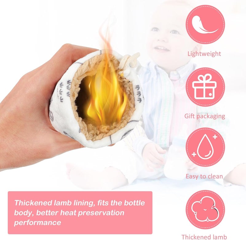 ULTNICE Baby Insulator Sleeve with String Warm Baby Cover Glass Feeder Warm Pouch - Image 3