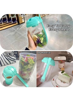APURK APURK Salad Cup Salad Bowls With Fork Portable Fat Reduction Salad Container Meal Shaker Picnic Bento Food Box Healthy Vegetable Fresh Salad Cup For FitnessExercise Pack of 1Multicolor  - Image 3