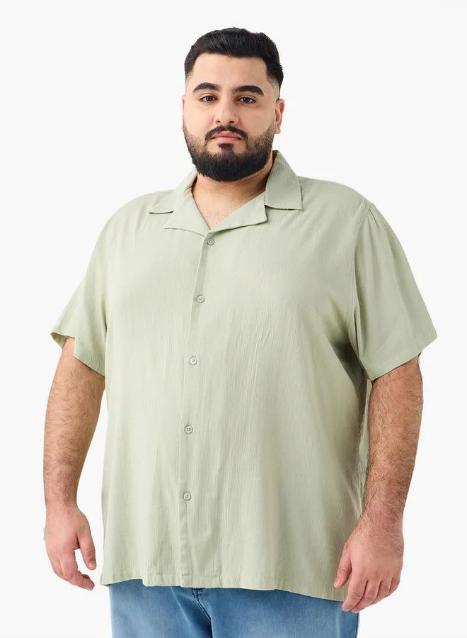 سبلاش فيڤ قميص بياقة قميص مقاس كبير بقصة عادية