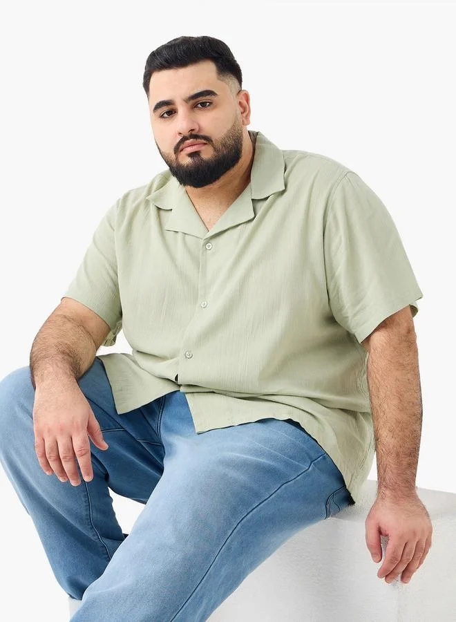 سبلاش فيڤ قميص بياقة قميص مقاس كبير بقصة عادية