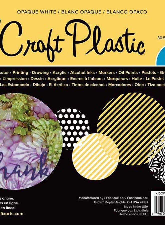 Grafix Craft Plastic Sheets 12"X12" 4/Pkg-Opaque White .010, Multi - Image 4