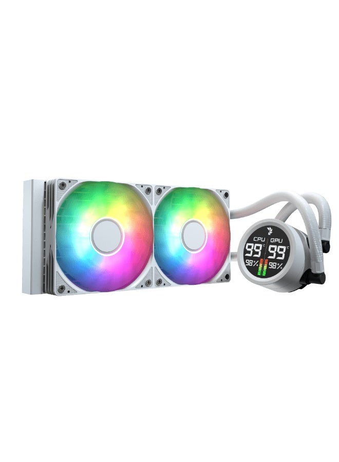 AeroCool Abyss L240R Digi 240mm ARGB Liquid CPU Cooler | Digital Display Pump Head | 280W TDP High Performance Cooling | Copper Micro-Channel Block | PWM RGB Fans High Airflow & Pressure | Intel LGA1851/1700/1200/115X AMD AM5/AM4 | Silent Operation | 16.8M ARGB Lighting | Integrated Fan Frame | Gaming PC Water Cooling System - Image 1