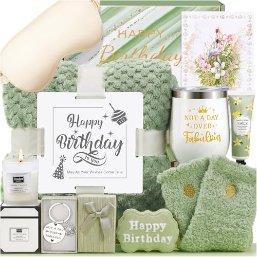 BaiCai Birthday Gifts for Women Happy Birthday Gifts for Mom Sister Her Best Friend Girlfriend Wife Bday Gift Ideas Unique Relaxing Spa Birthday Gift Baskets for Women Care Package wBlanket - Image 1