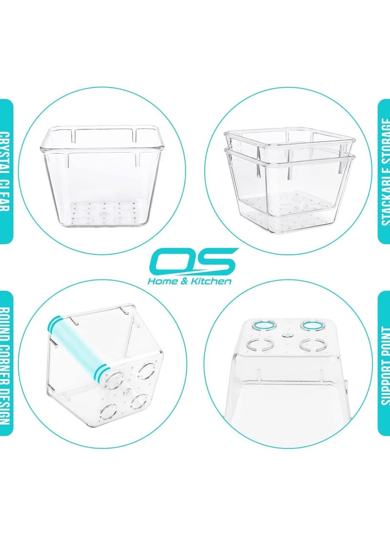 Generic Set of 24 clear plastic drawer organizers, multi-size, organize drawers in bathroom, makeup, jewelry, kitchen and office.  - Image 4