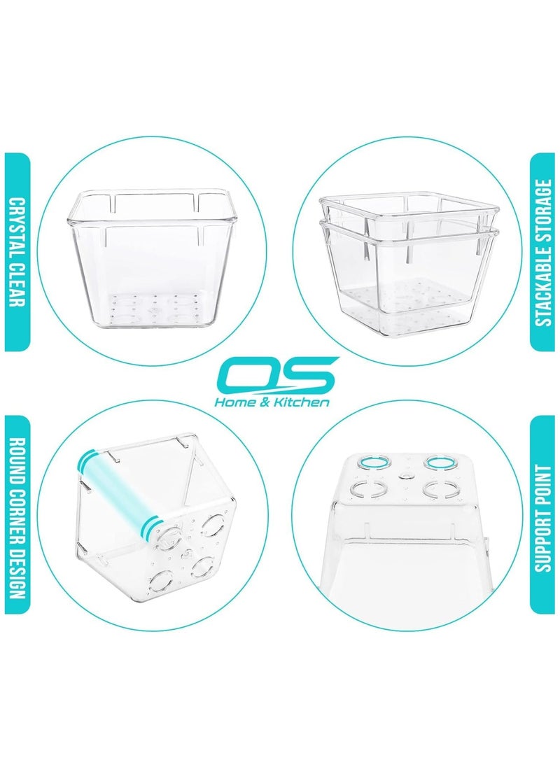 Generic Set of 24 clear plastic drawer organizers, multi-size, organize drawers in bathroom, makeup, jewelry, kitchen and office.  - Image 5