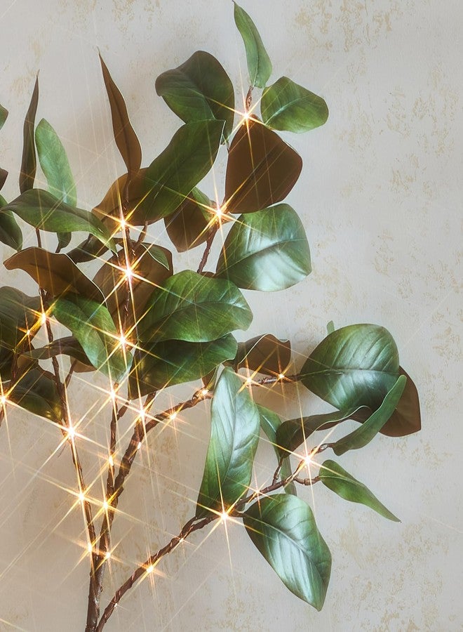 LITBLOOM Lighted Magnolia Tree 4FT 165 LED Fairy Lights, Artificial Greenery Tree with Lights for Indoor Outdoor Room Wedding Spring Decoration - Image 2