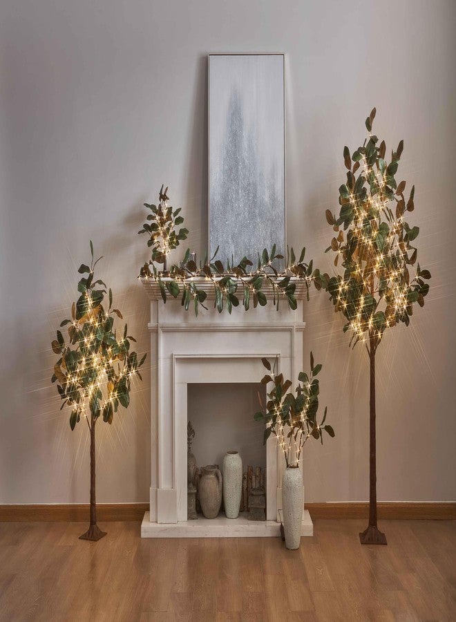 LITBLOOM Lighted Magnolia Tree 4FT 165 LED Fairy Lights, Artificial Greenery Tree with Lights for Indoor Outdoor Room Wedding Spring Decoration - Image 3