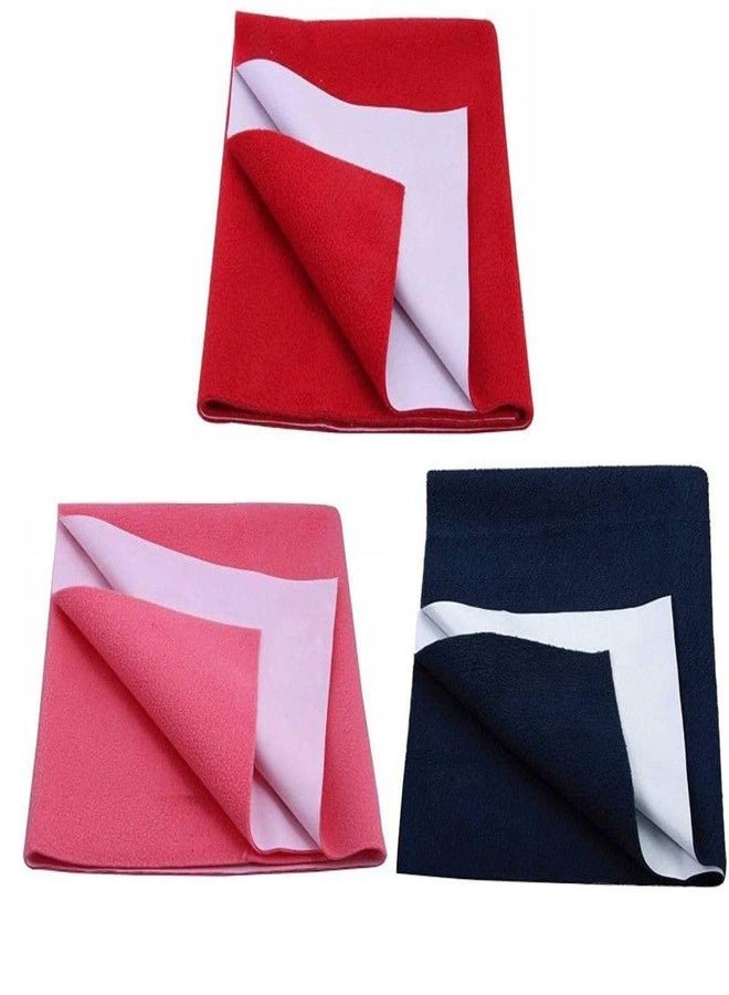 Ek Rag Instadry Anti-Piling Fleece Extra Absorbent Quick Dry Sheet for Baby, Baby Bed Protector, Waterproof Baby Sheet Size (Blue red Pink) - Image 1