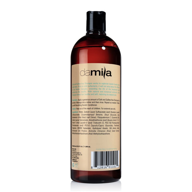 damila Salt & Sulfate Free Shampoo for Keratin and Color Treated Hair - Perfect for Damaged, Frizzy, Curly or Dry Hair (33.8 Fl Oz) - Image 2