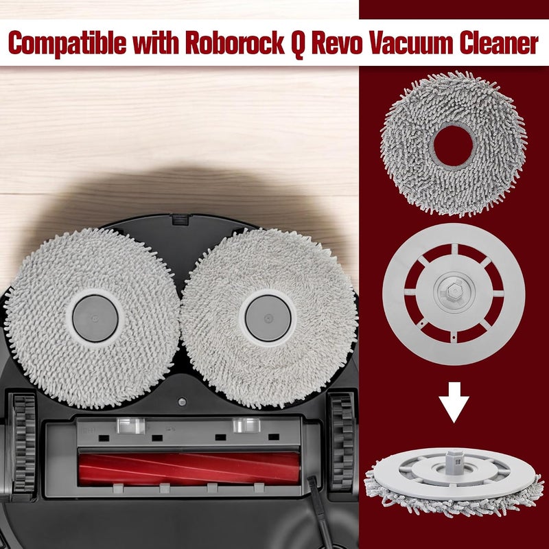 BuleVina 4PCS Mop Cloth Holder Replacement Compatible for Roborock for Q Revo Mop Tray, Mop Mount Spare Accessory Parts - Image 4