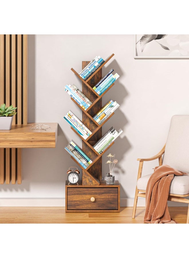 جاد وودز جاد وودز رف كتب من 8 طبقات على شكل شجرة مع درج  - Image 5