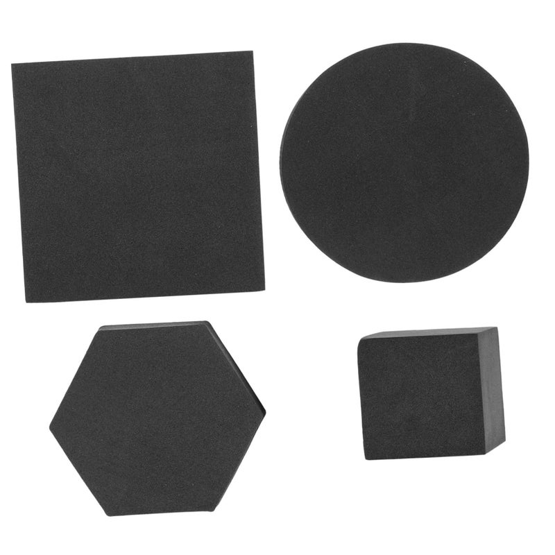 4 Pcs Black Geometric Cube Photo Props Durable Foam Backgrounds for Jewelry Cosmetics - Image 2
