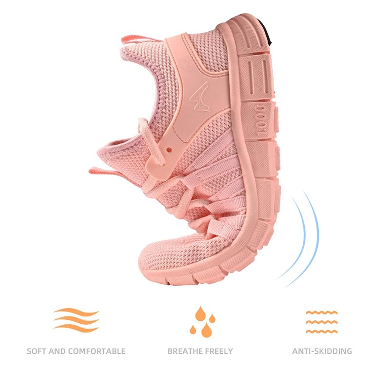 AOE Womens Walking Running Shoes Ultra Lightweight Breathable Mesh Tennis Shoes Non Slip Athletic Workout Gym Sneakers 10women / 9men Pink - Image 5