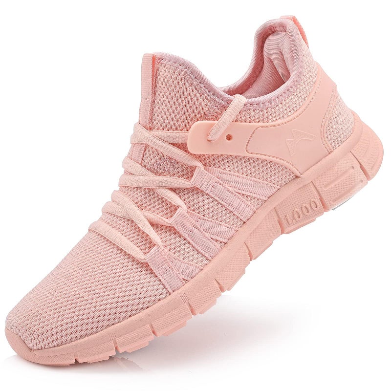 AOE Womens Walking Running Shoes Ultra Lightweight Breathable Mesh Tennis Shoes Non Slip Athletic Workout Gym Sneakers 10women / 9men Pink - Image 1