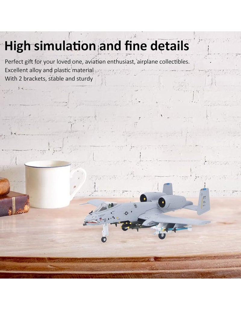 general 1:100 Plane Model, Thunderbolt Attack Aircraft Shark Mouth A-10 Fighter Aircraft Model with Landing Gear, Simulation Alloy Military Airplane Model for Birthday Gift for Kids - Image 3