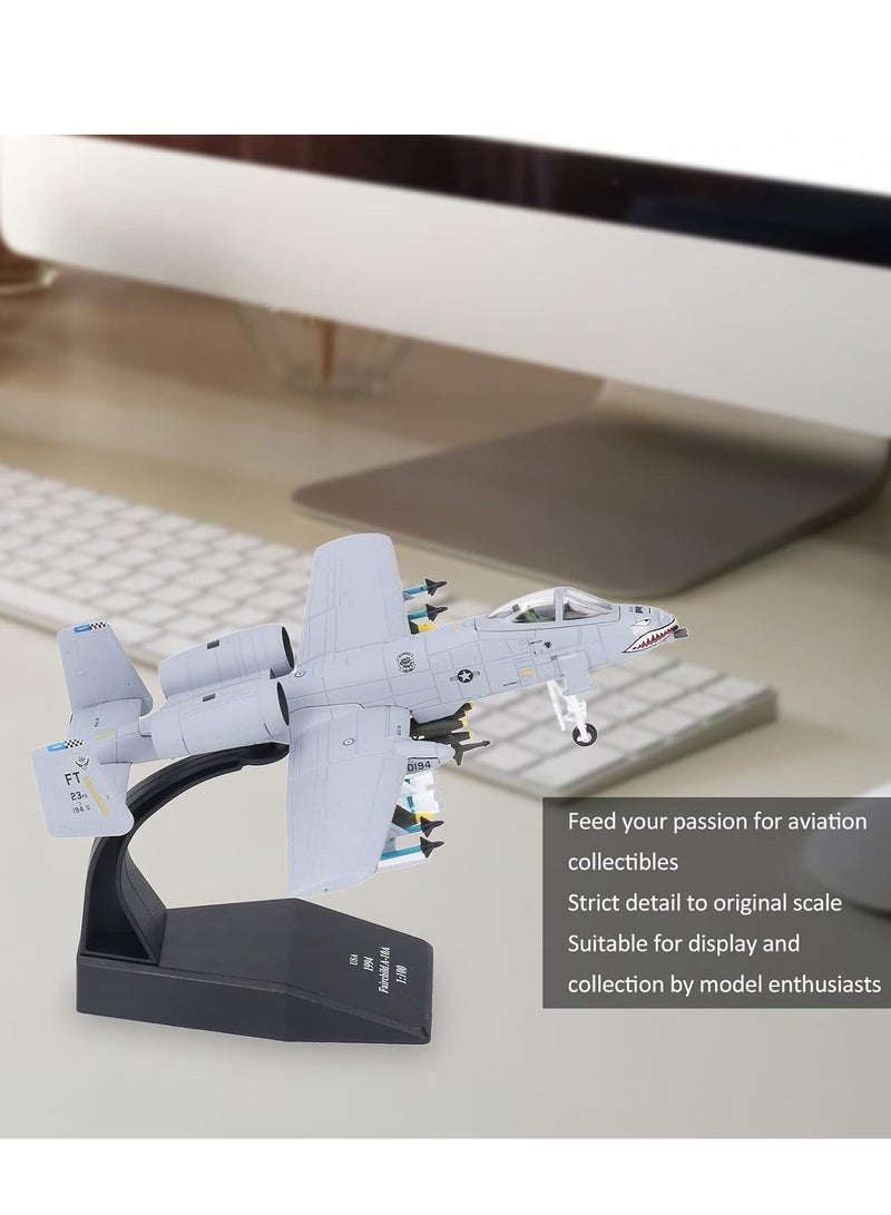 general 1:100 Plane Model, Thunderbolt Attack Aircraft Shark Mouth A-10 Fighter Aircraft Model with Landing Gear, Simulation Alloy Military Airplane Model for Birthday Gift for Kids - Image 4