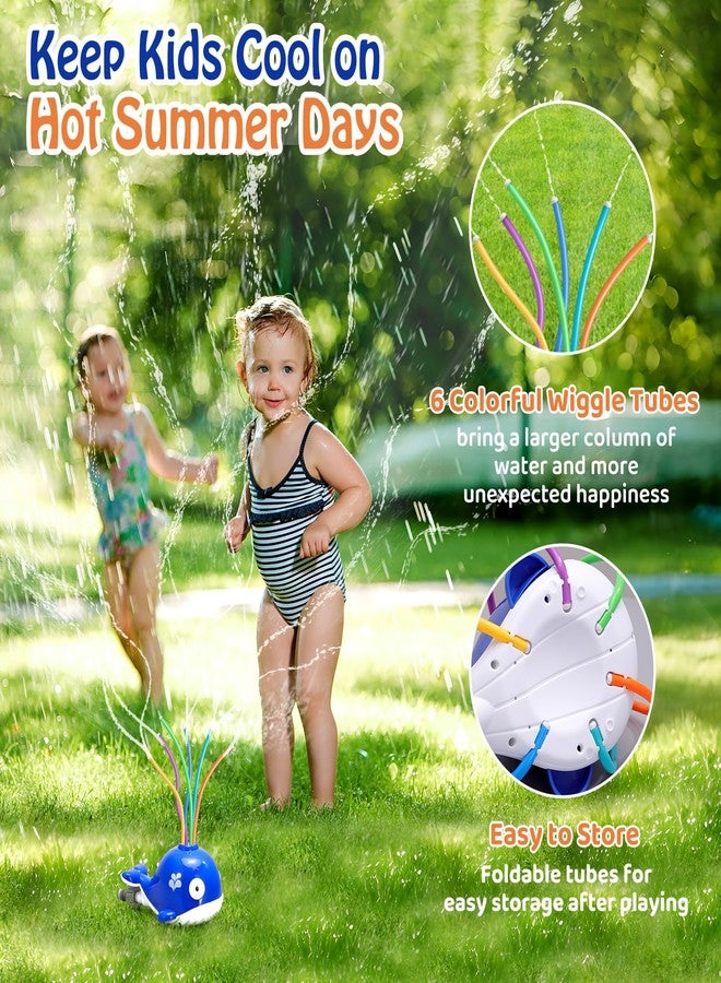 HeySplash Water Sprinkler Toy, Sprinkler for Kids Outdoor Play with 6 Wiggle Tubes, Summer Water Toys for Kids, Splashing Fun for Outdoor Backyard Lawn, Attaches to Garden Hose, Whale - Image 3
