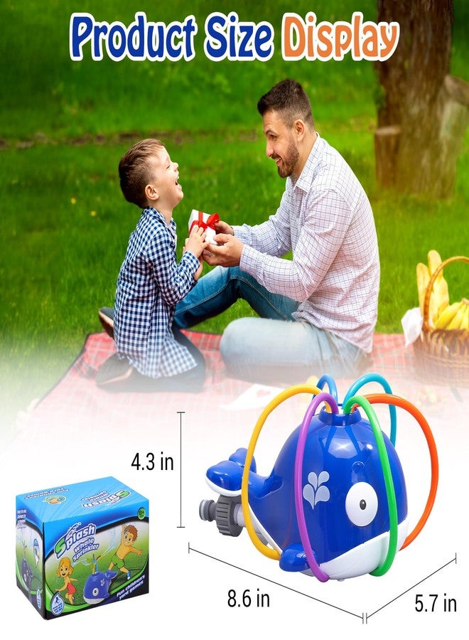 HeySplash Water Sprinkler Toy, Sprinkler for Kids Outdoor Play with 6 Wiggle Tubes, Summer Water Toys for Kids, Splashing Fun for Outdoor Backyard Lawn, Attaches to Garden Hose, Whale - Image 4