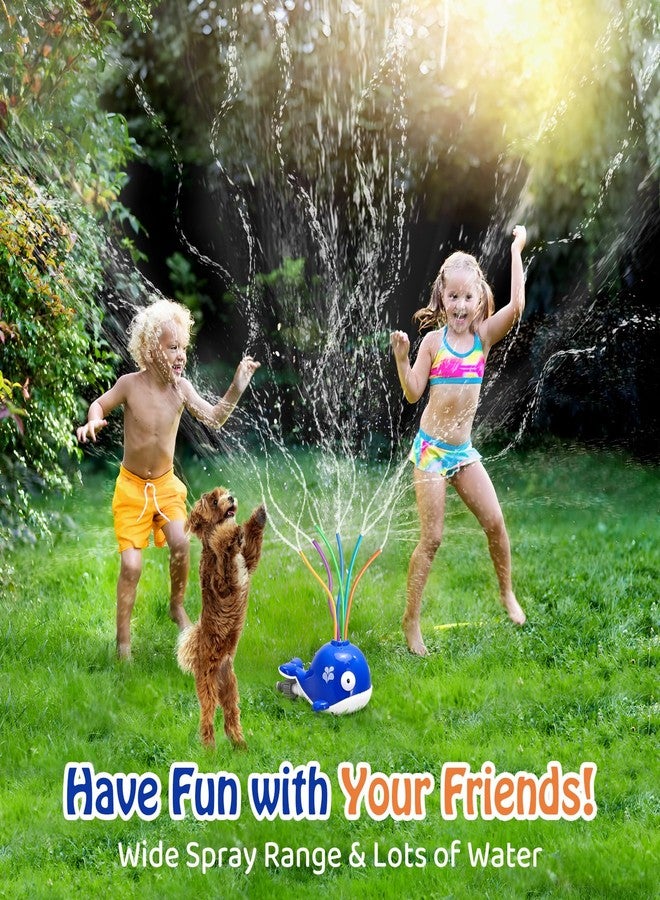 HeySplash Water Sprinkler Toy, Sprinkler for Kids Outdoor Play with 6 Wiggle Tubes, Summer Water Toys for Kids, Splashing Fun for Outdoor Backyard Lawn, Attaches to Garden Hose, Whale - Image 2
