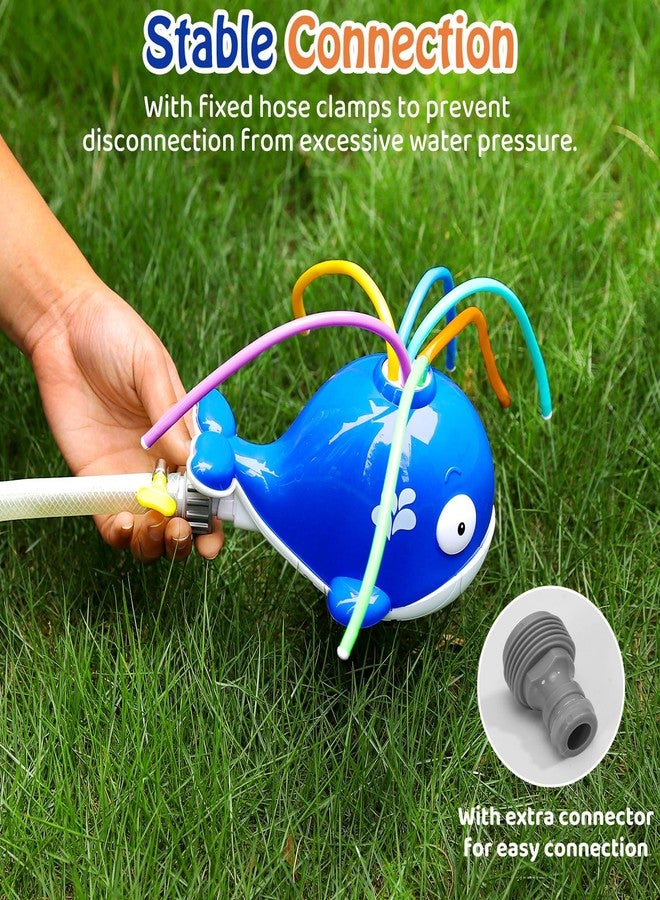 HeySplash Water Sprinkler Toy, Sprinkler for Kids Outdoor Play with 6 Wiggle Tubes, Summer Water Toys for Kids, Splashing Fun for Outdoor Backyard Lawn, Attaches to Garden Hose, Whale - Image 5