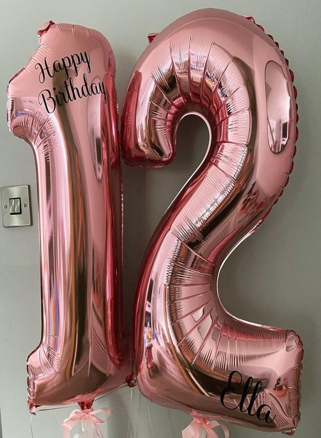 BBPOOL Rose Gold 12 Number Balloons,40 Inch Big Giant Jumbo 12 or 21 Balloon Numbers Rose Gold 12 Foil Mylar Balloons for Birthday Party 12 or 21 Anniversary Events Decorations - Image 5