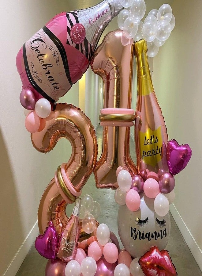 BBPOOL Rose Gold 12 Number Balloons,40 Inch Big Giant Jumbo 12 or 21 Balloon Numbers Rose Gold 12 Foil Mylar Balloons for Birthday Party 12 or 21 Anniversary Events Decorations - Image 2